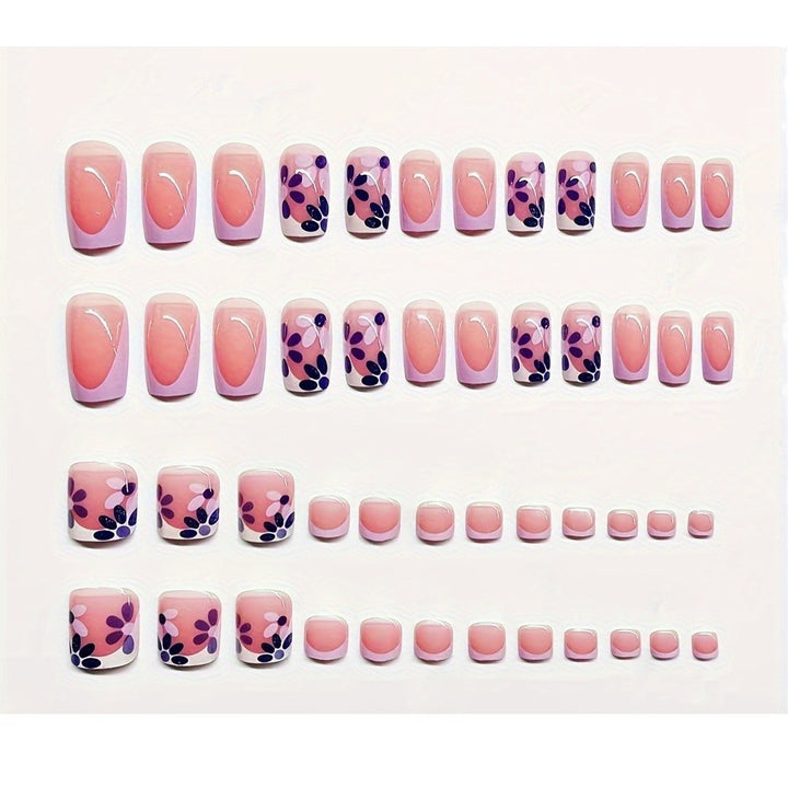 Decorative Press-On Nail Art Set with Floral Design Kalsten
