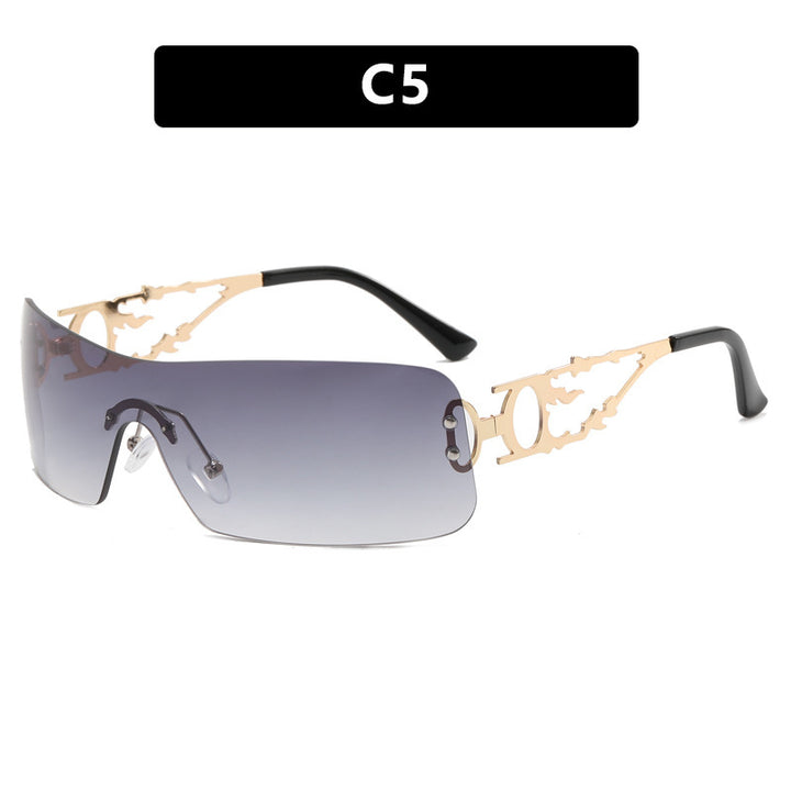 Women's futuristic Shield sunglasses with unique Kalsten frame