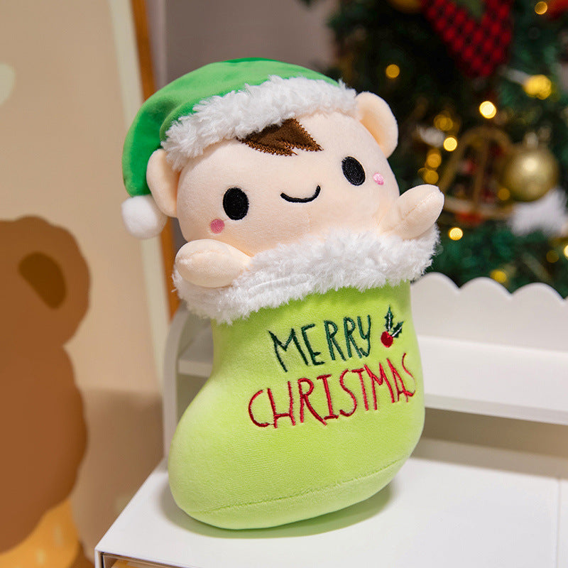 Plush Christmas Tree Decorative Cuddle Pillow with Embroidered Face and Tiered Soft Layers Kalsten