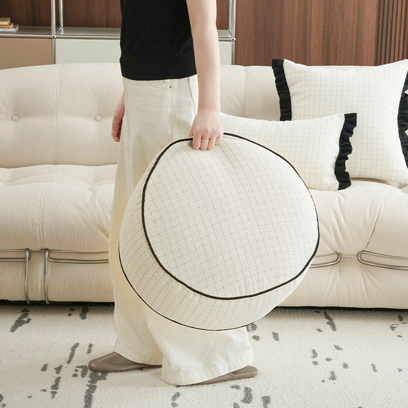 Round floor sitting pouf with EPP foam bead filling and removable zipper Kalsten