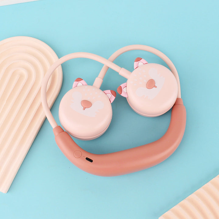 Unisex wireless children's headphones with neckband and child-friendly bear design Kalsten