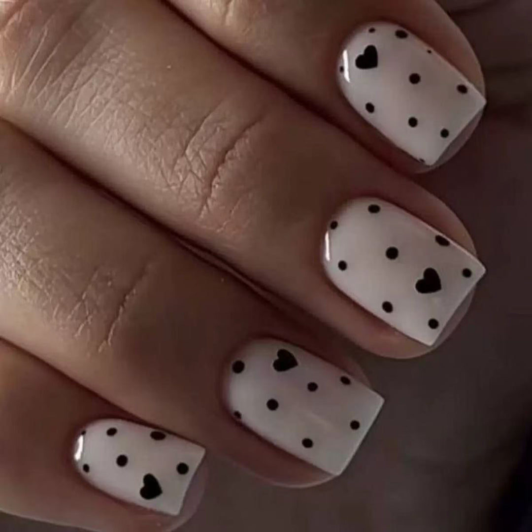 Nail art set with fashionable heart and dot design Kalsten