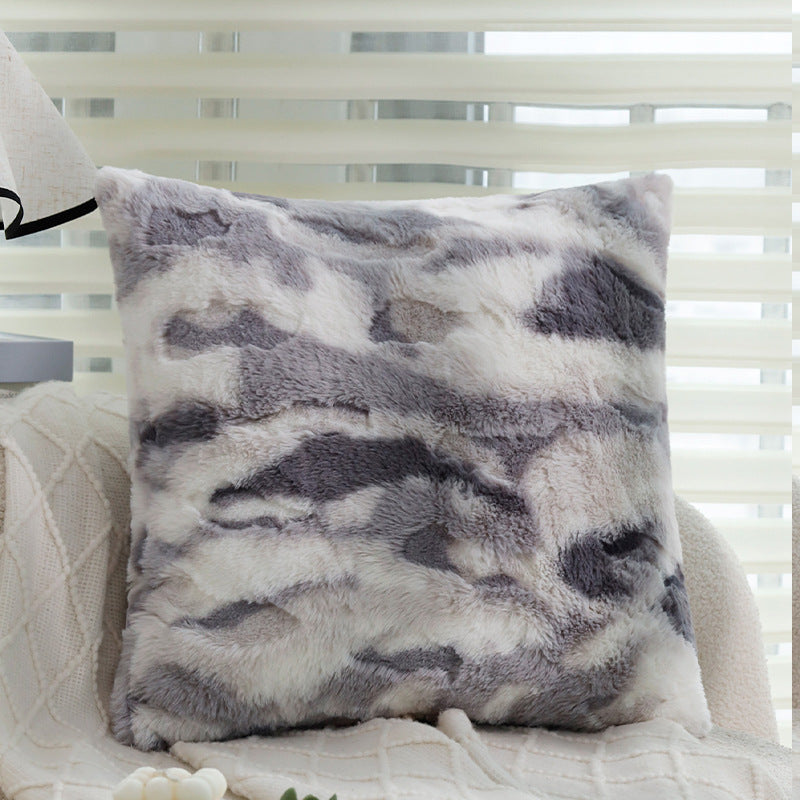 Square cushion cover with a relief block structure made of soft microfiber and concealed zipper Kalsten