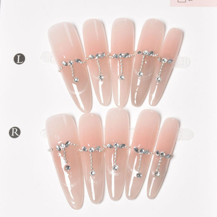 Elegant Rhinestone-Accented Press-On Nails Kalsten