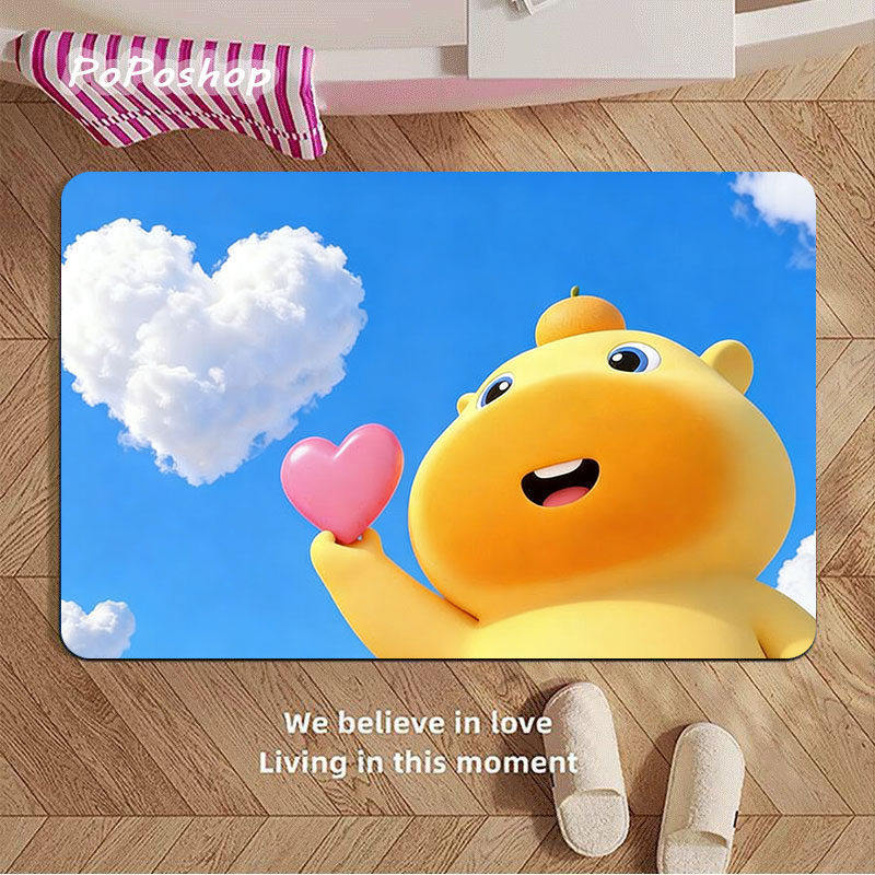 Playful Cartoon-Themed Bath Mat