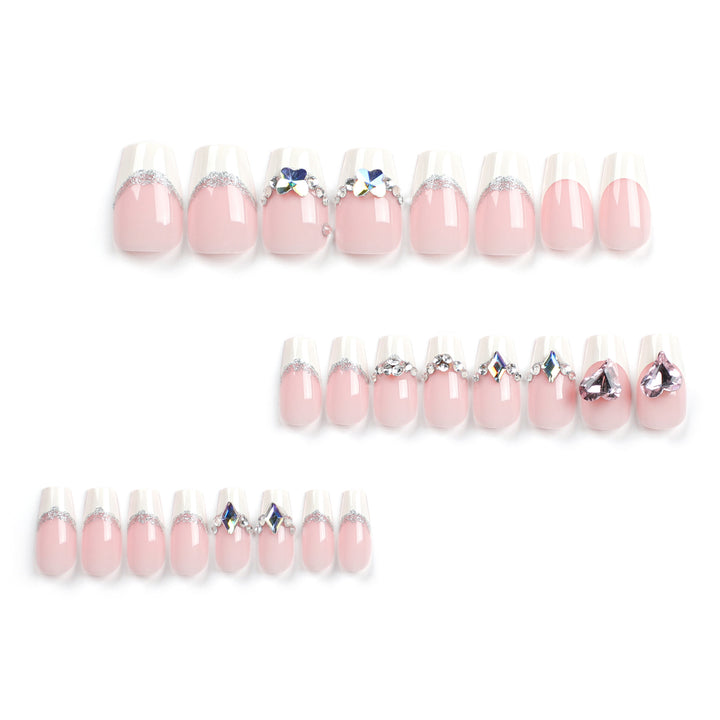 Artistic Nail Extensions with Gemstone Decorations Kalsten