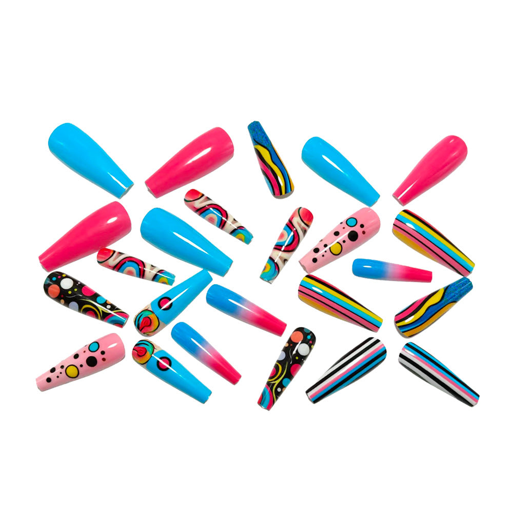 Artificial nails with Colorful Geometric Patterns Kalsten