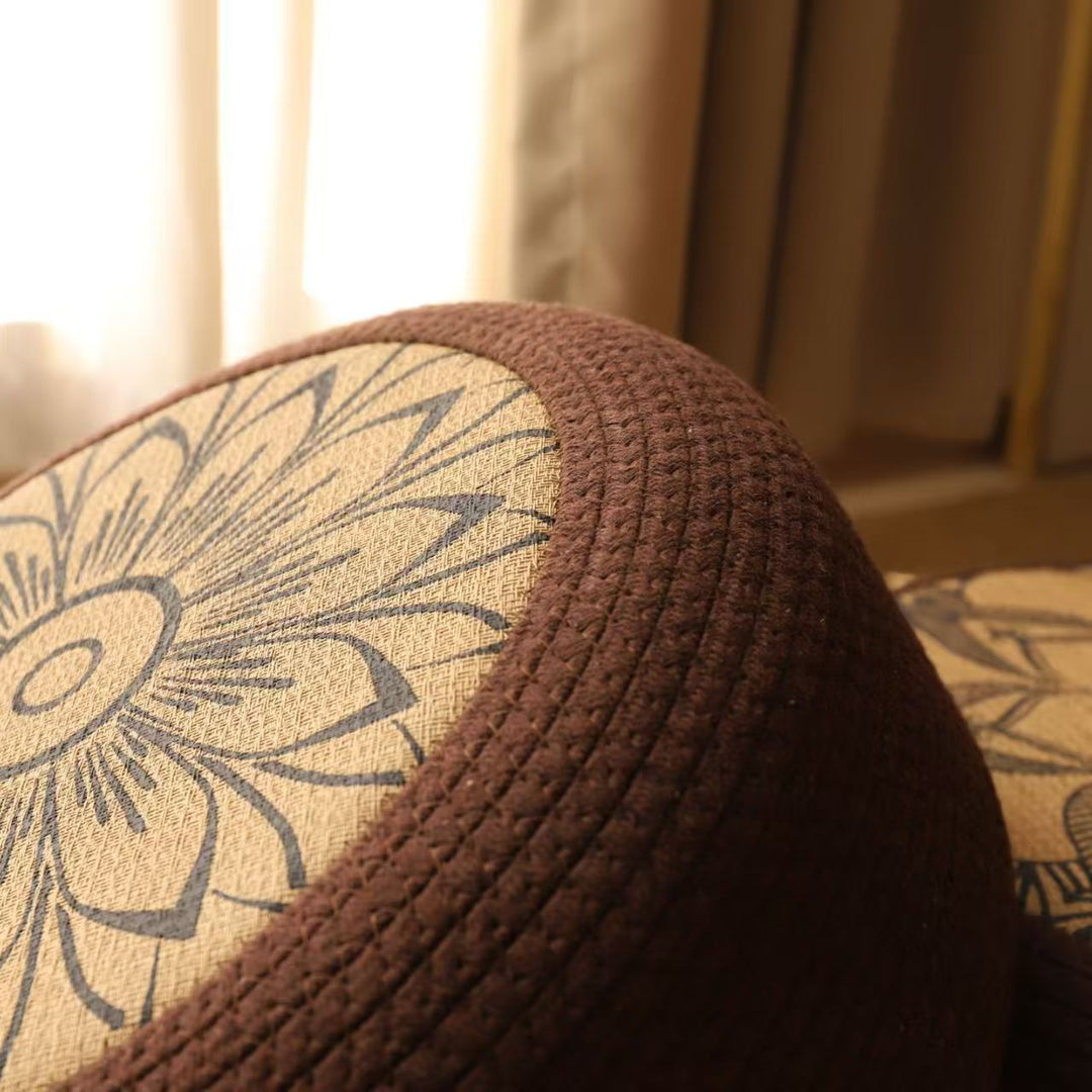 Decorative seating pouf with stylish floral design Kalsten