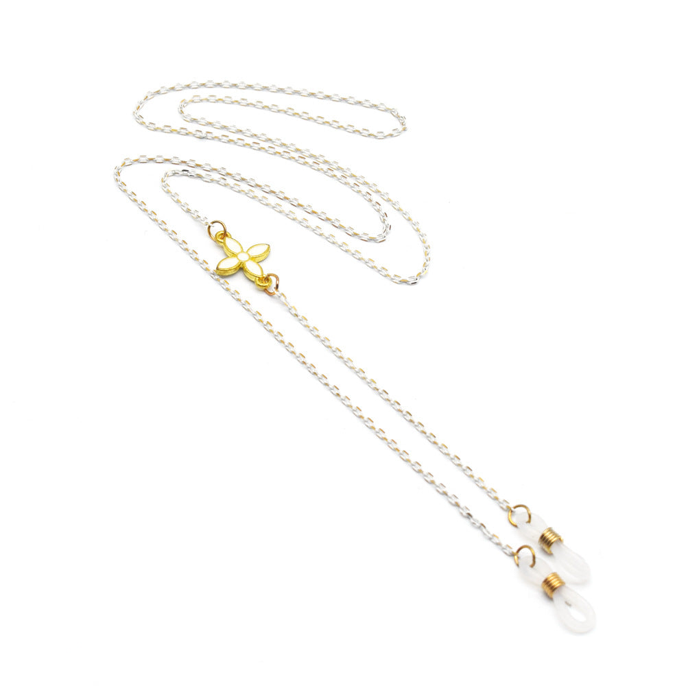 Elegant Floral-Design Eyewear Chain Kalsten