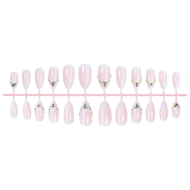 Premium Decorative Press-On Nail Set with Gem Accents Kalsten