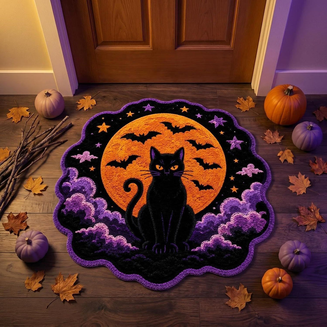 Artistic Halloween-Themed Floor Mat