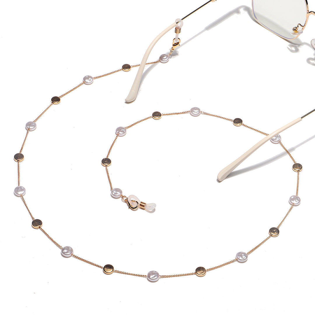 Pearl and Metal Eyewear Holder Chain Kalsten