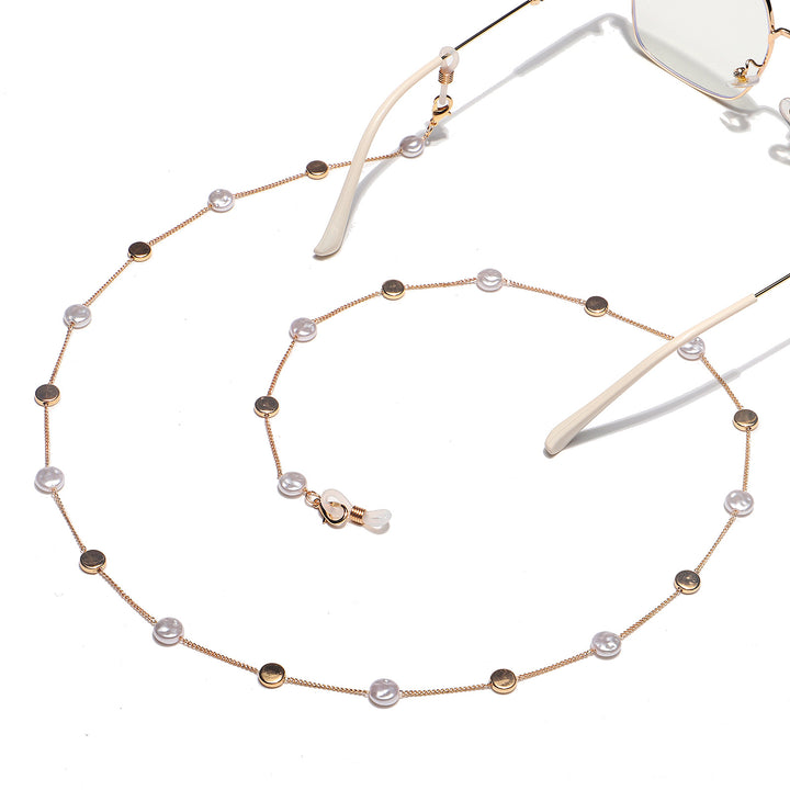 Pearl and Metal Eyewear Holder Chain Kalsten