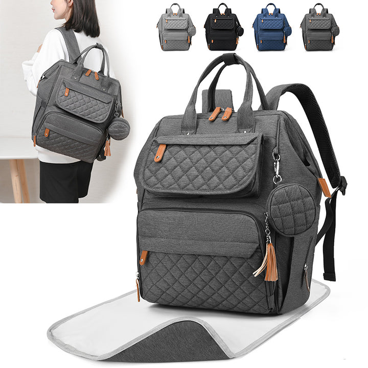Quilted Multi-Functional Diaper Backpack Kalsten