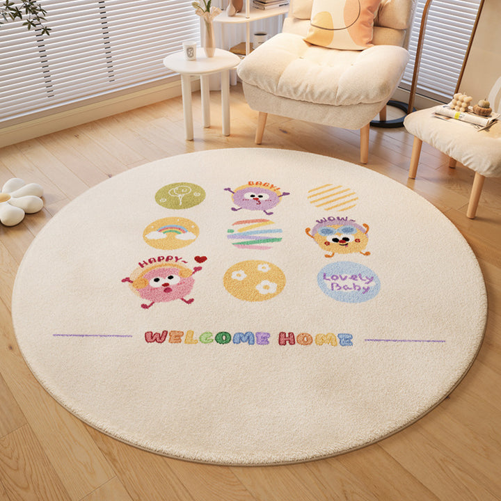 Playful Dog-Themed Round Area Rug
