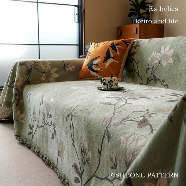 Floral Patterned Sofa Throw Cover