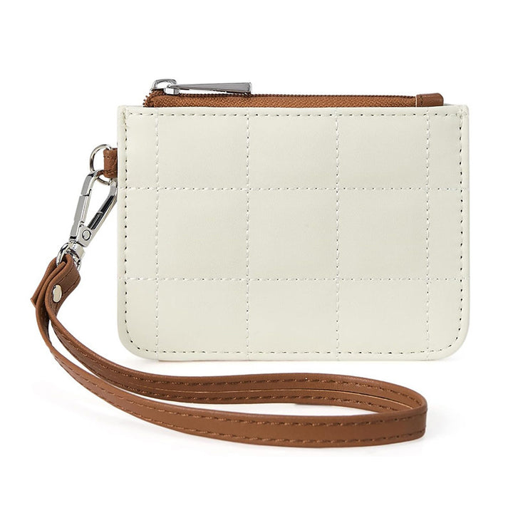 Elegant and Compact Wallet with Zipper and Wrist Strap Kalsten