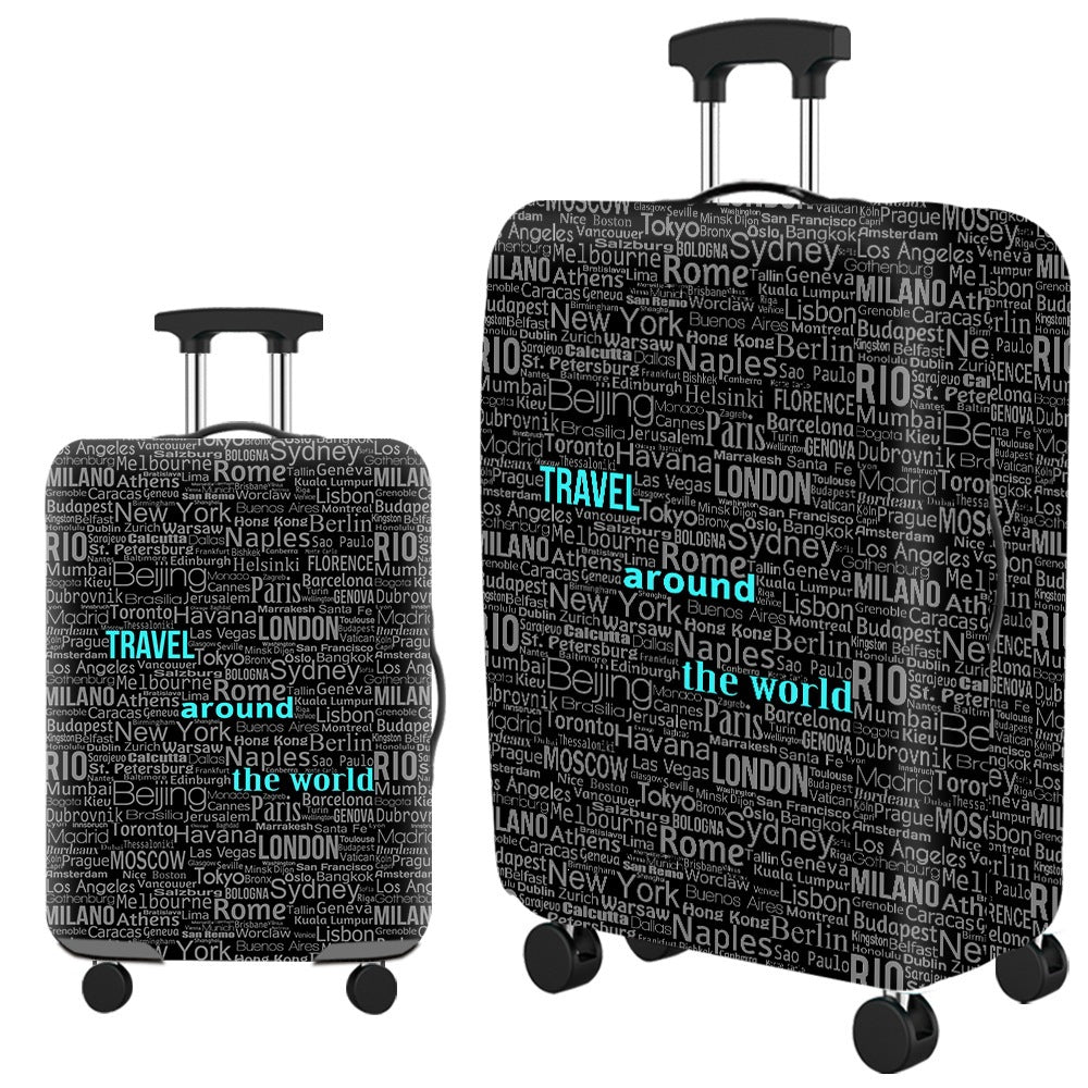 Vintage Travel-Themed Hard Shell Suitcase Kalsten