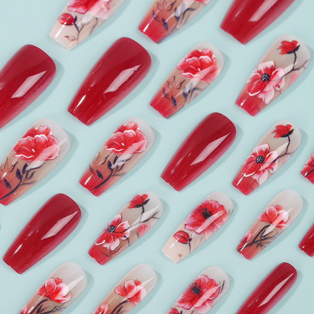 Artificial Nails Set with Floral Design Kalsten