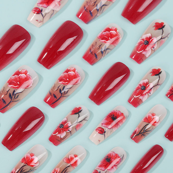 Artificial Nails Set with Floral Design Kalsten