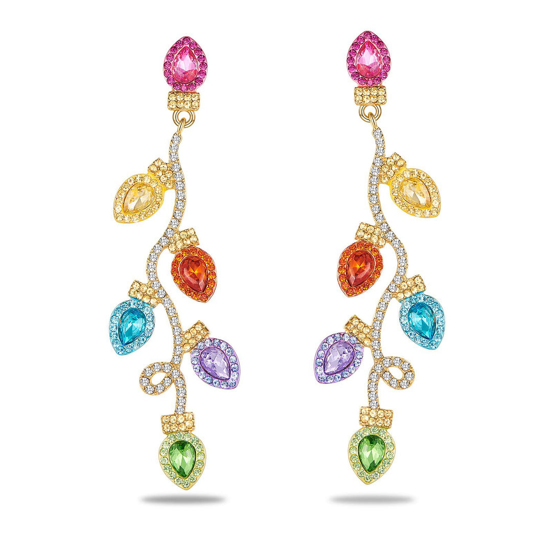 Colorful Gemstone Floral Drop Earrings Kalsten