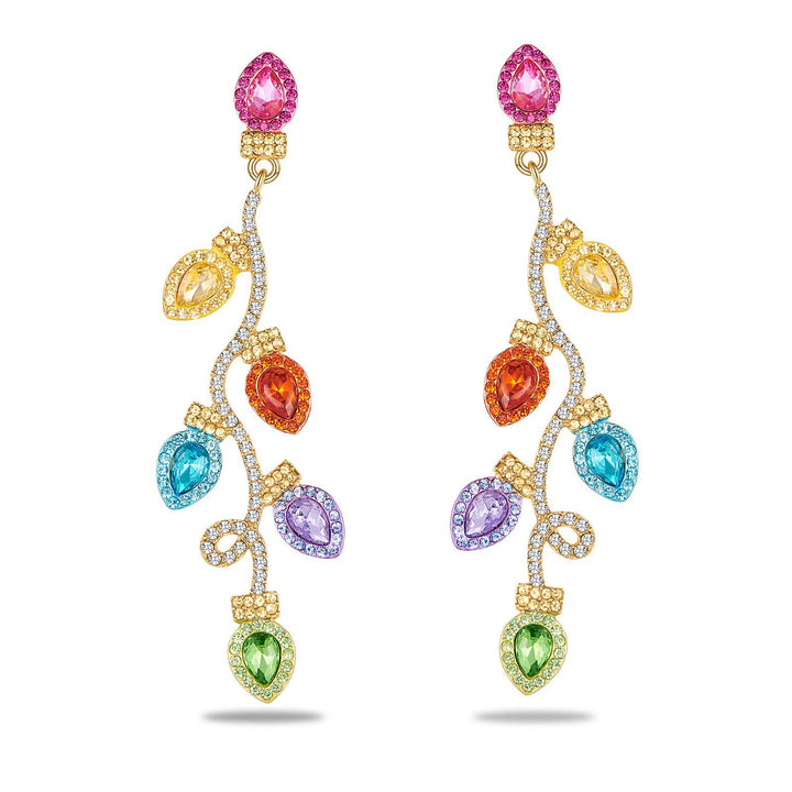 Colorful Gemstone Floral Drop Earrings Kalsten