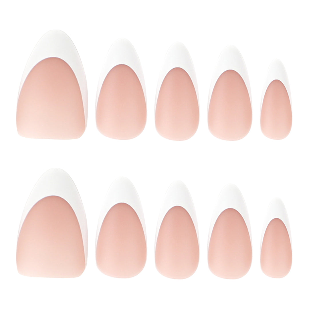 Artistic stiletto nails with elegant French design Kalsten