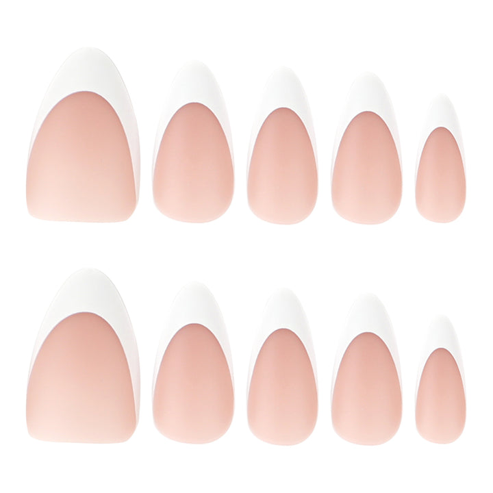 Artistic stiletto nails with elegant French design Kalsten