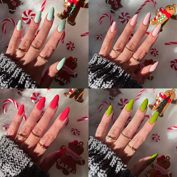 Artful nail designs with a matte finish and elegant stiletto shape Kalsten