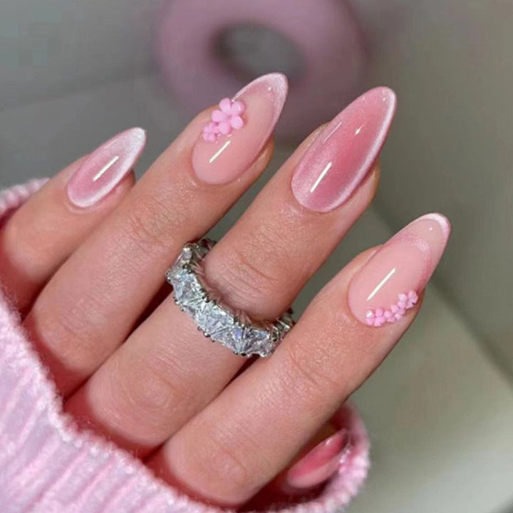 Elegant Floral-Designed Press-On Nail Set Kalsten