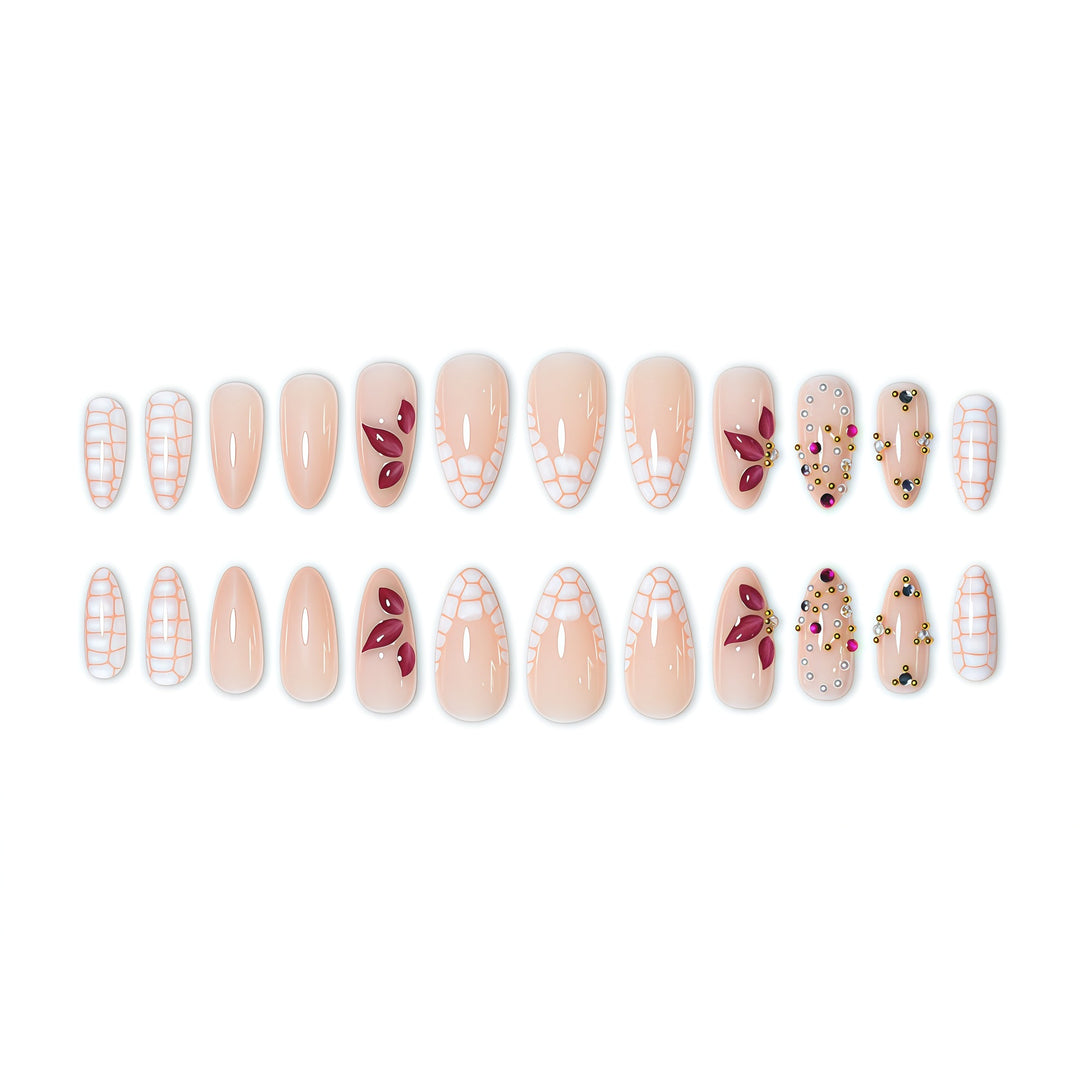Elegant Floral Press-On Nail Art Extensions Kalsten 1787913980