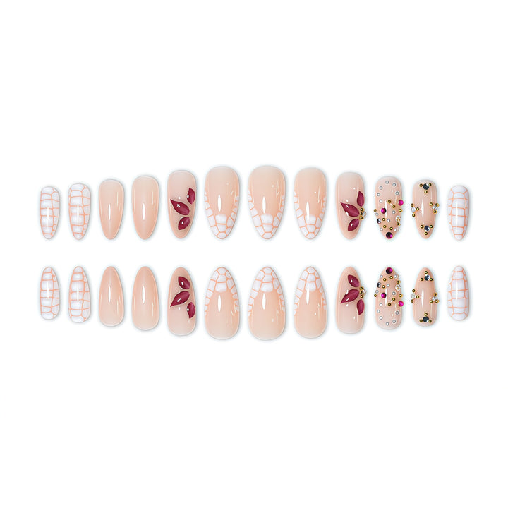 Elegant Floral Press-On Nail Art Extensions Kalsten 1787913980