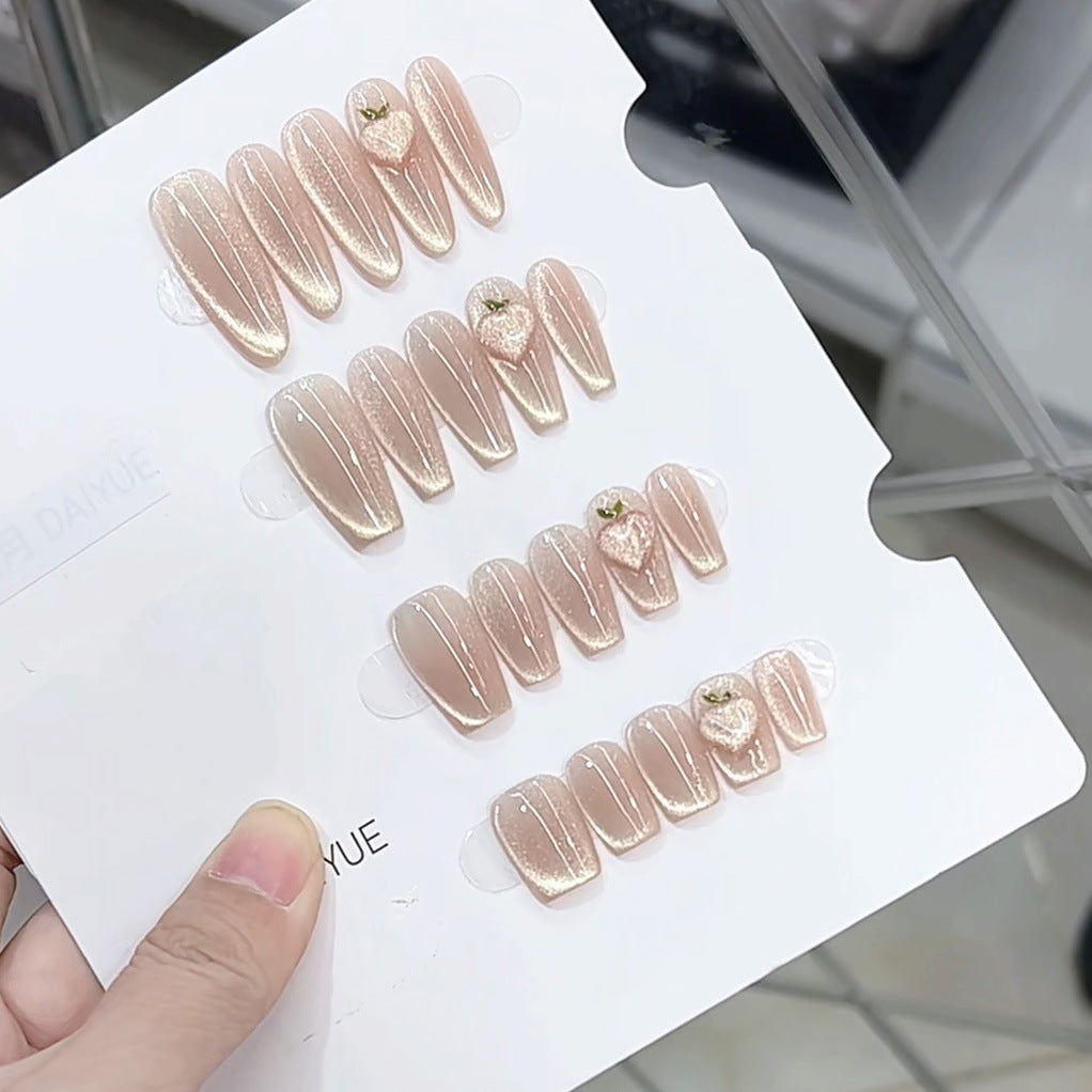 Heart-Embellished Press-On Nails Kalsten