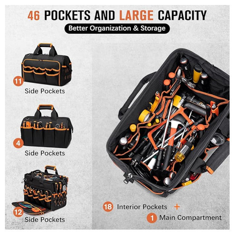 Tool bag with ergonomic design and versatile compartments Kalsten