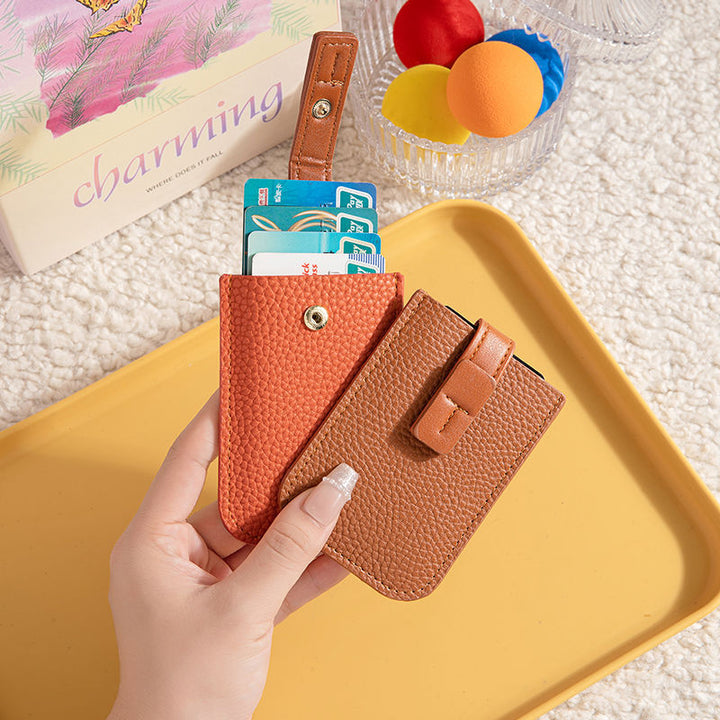 Textured Leather Card Holder
