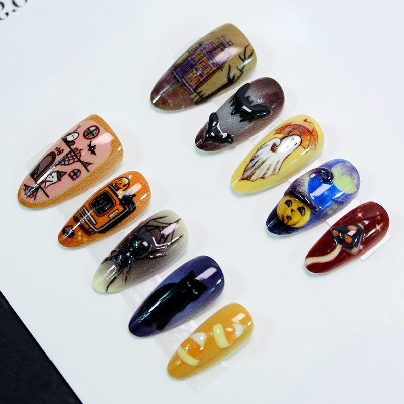 Themed Halloween Decorative Press-On Nail Set