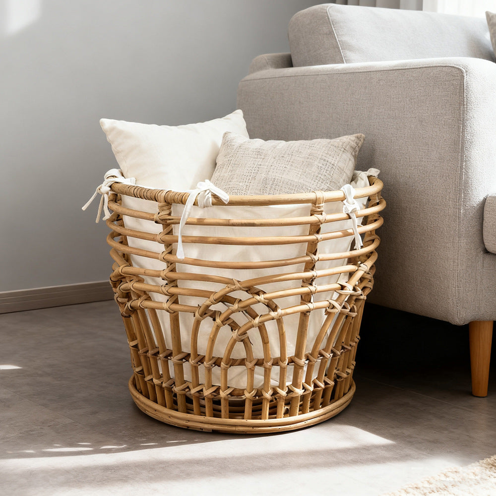 Handcrafted storage basket with fabric insert Kalsten