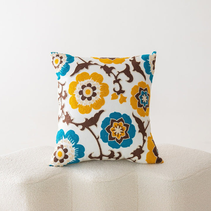 Floral Embroidered Cushion