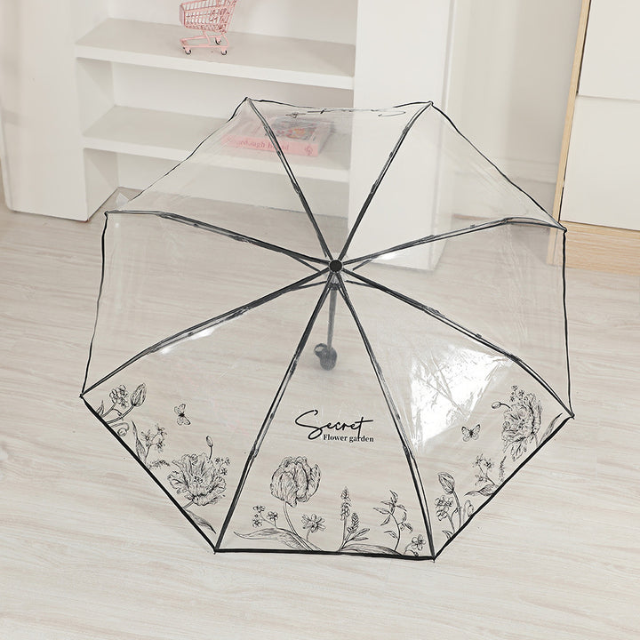 Ladies elegant transparent umbrella with romantic design Kalsten