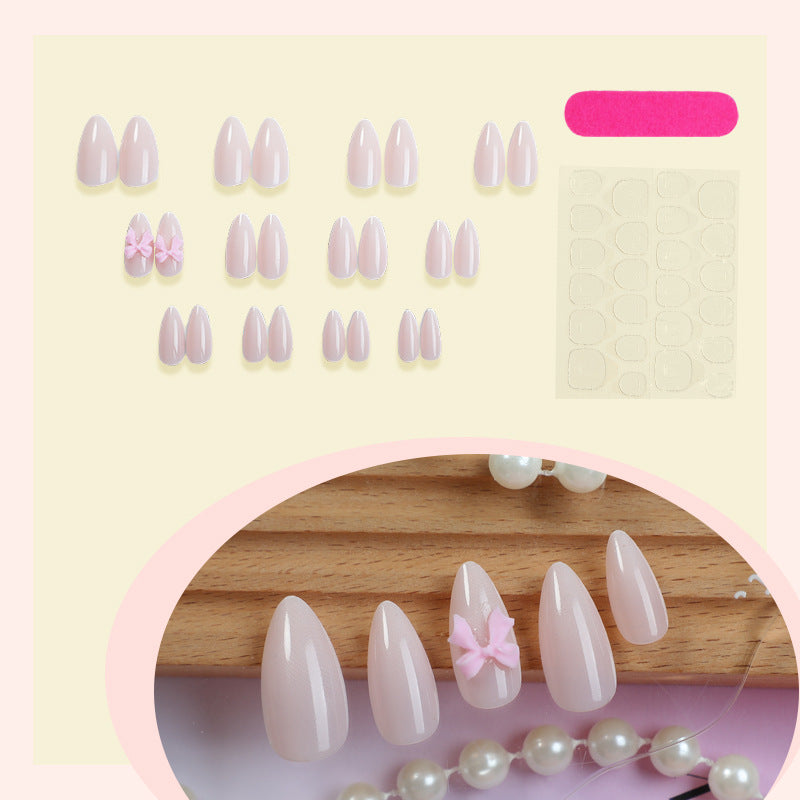Acrylic nail set with cute bow design Kalsten