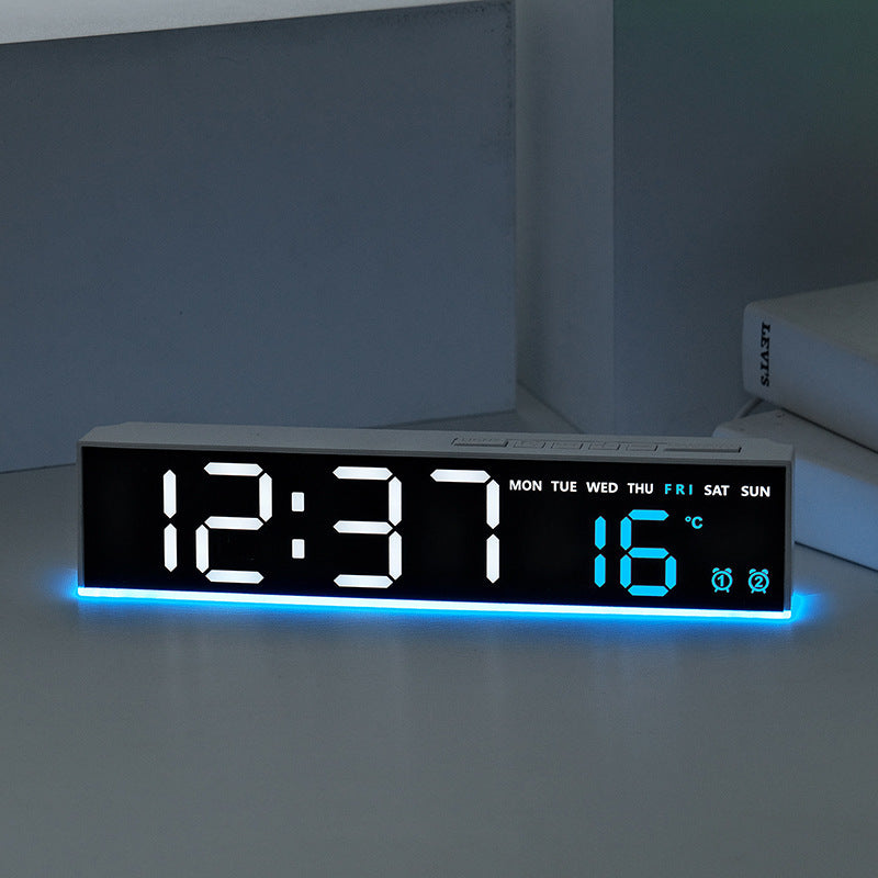 Digital wall clock with large LED digits and temperature display Kalsten