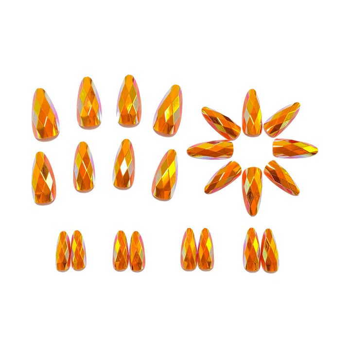 Glamorous artificial nails with faceted effects Kalsten