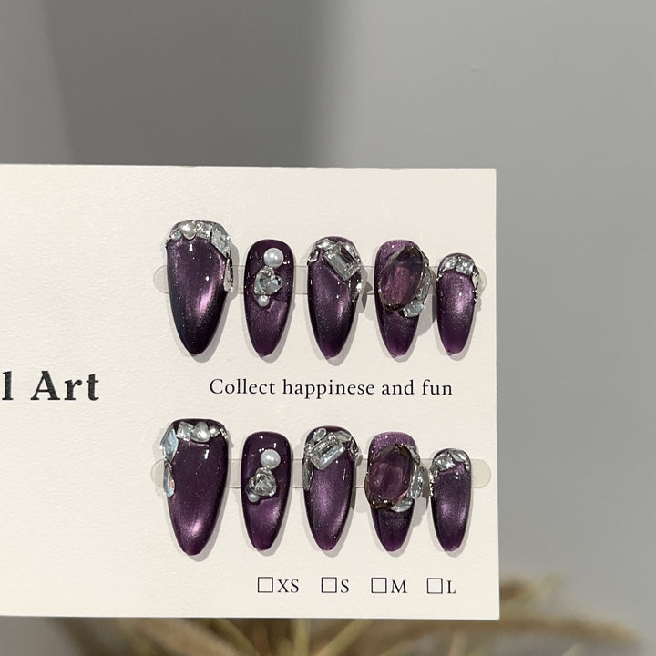 Decorative Rhinestone-Accent Press-On Nail Set