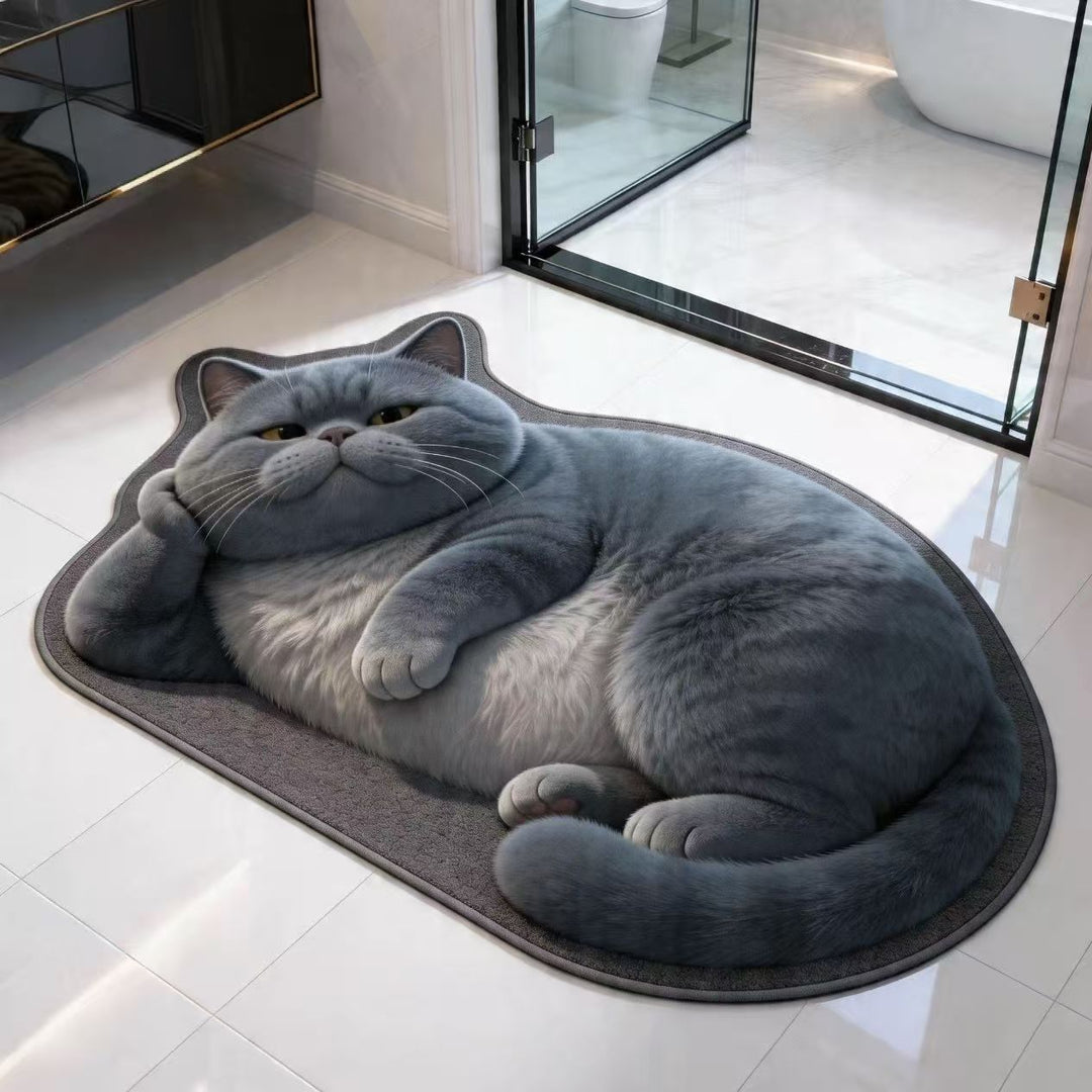 Plush Cartoon Cat Area Rug
