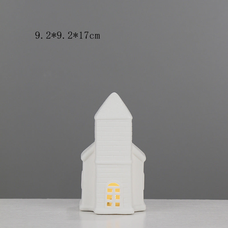 Ceramic House-Shaped Decorative Lantern Kalsten