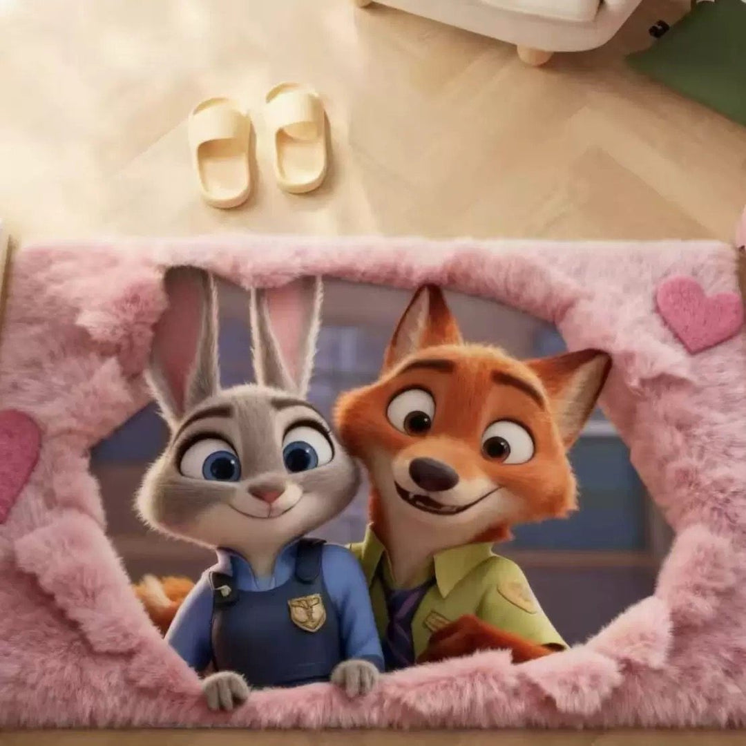 Cartoon Character Plush Mat for Interiors