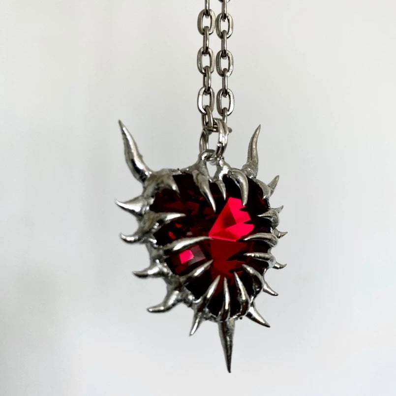 Gothic Heart-Shaped Pendant Necklace Kalsten