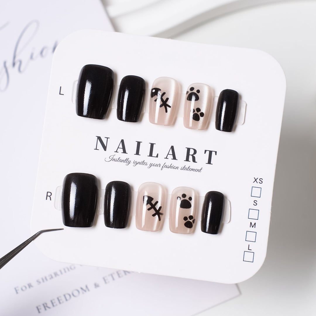 Artificial nails with elegant ombre effect and glitter coating Kalsten