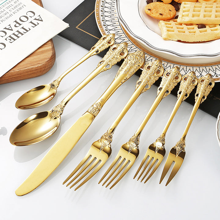 Elegant fish fork with artistic handle design Kalsten