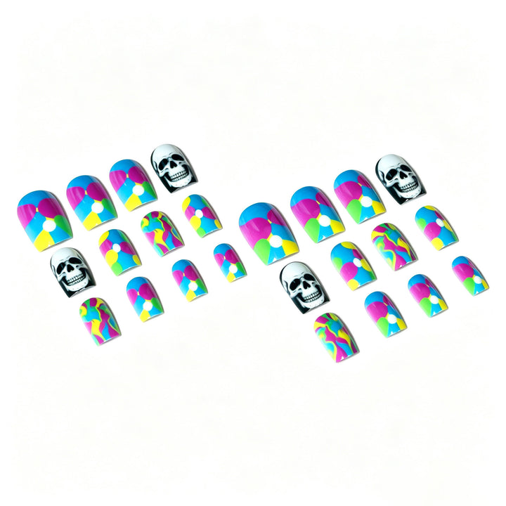 Skull-Themed Artistic Nail Art Set